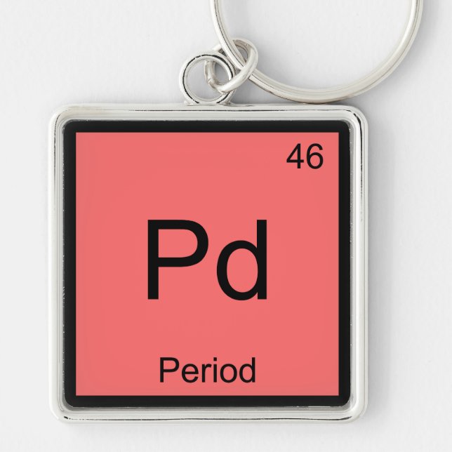Porte-clés Pd - Élément de chimie de période Symbole Funny T- (Devant)
