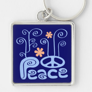Porte-clés Peace Blue and Orange Keychain