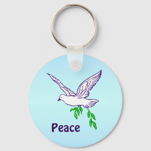 Porte-clés Peace Dove with Olive Branch Porte - clé personnal
