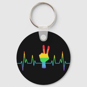 Porte-clés Peace Gay Hearbeat LGBT