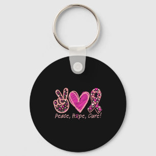 Porte-clés Peace Hope Cure Cancer du sein Sensibilisation des