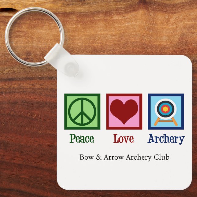 Porte-clés Peace Love Archery personnalisable (Recto)
