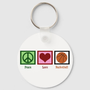 Porte-clés Peace Love Basketball