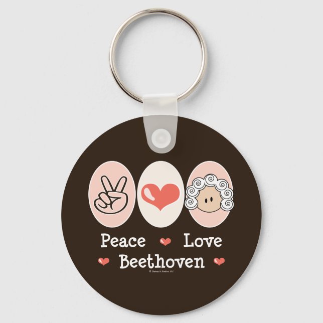 Porte-clés Peace Love Beethoven Porte - clé (Recto)