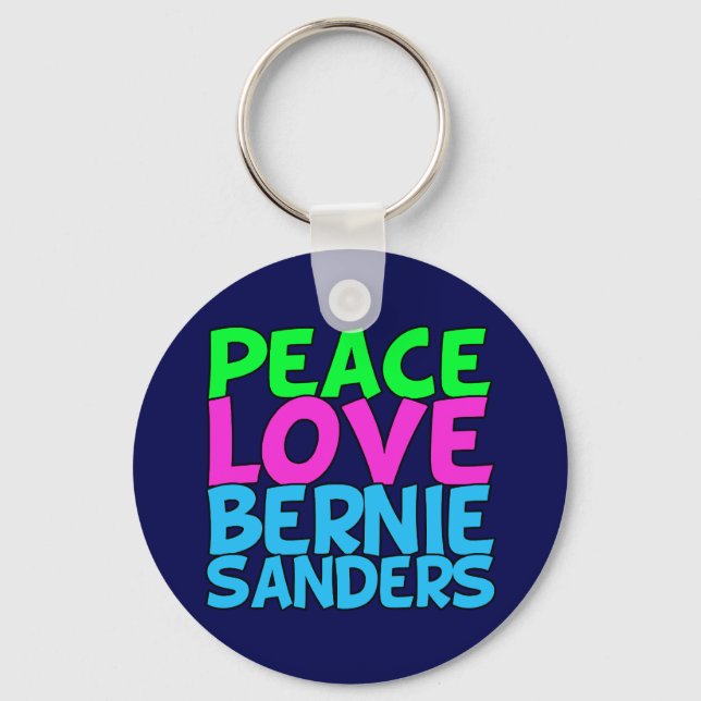 Porte-clés Peace Love Bernie Sanders (Recto)