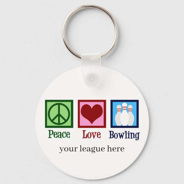 Porte-clés Peace Love Bowling (Recto)