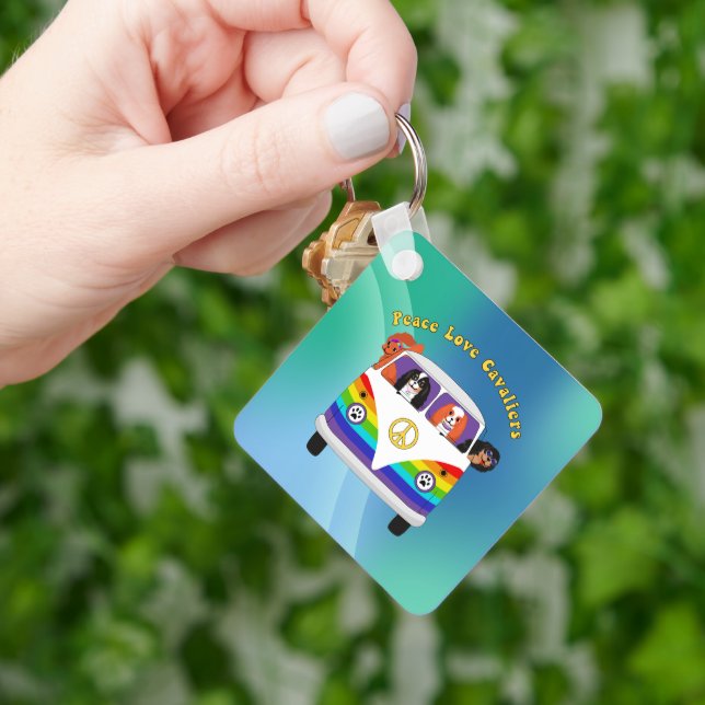 Porte-clés Peace Love Cavaliers (main)