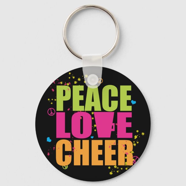 Porte-clés Peace Love Cheer - Porte - clé noir (Recto)