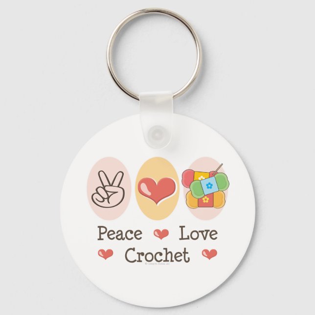 Porte-clés Peace Love Crochet Porte - clé (Recto)