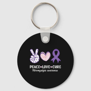 Porte-clés Peace Love Cure Fibromyalgie Mois de sensibilisati