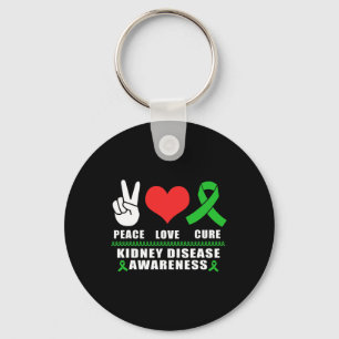 Porte-clés Peace Love Cure Maladie du rein Sensibilisation