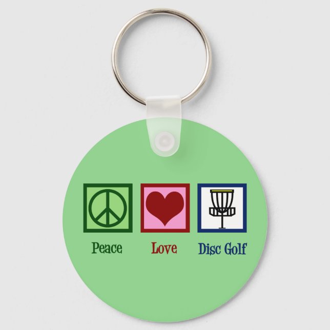 Porte-clés Peace Love Disk Golf (Recto)