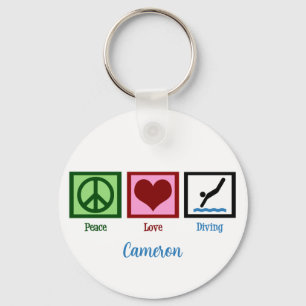 Porte-clés Peace Love Diving
