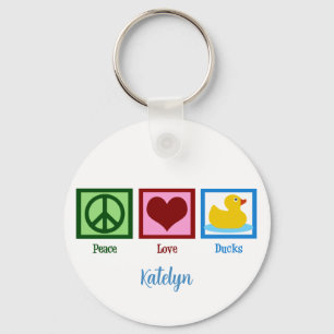 Porte-clés Peace Love Ducks