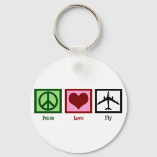 Porte-clés Peace Love Fly