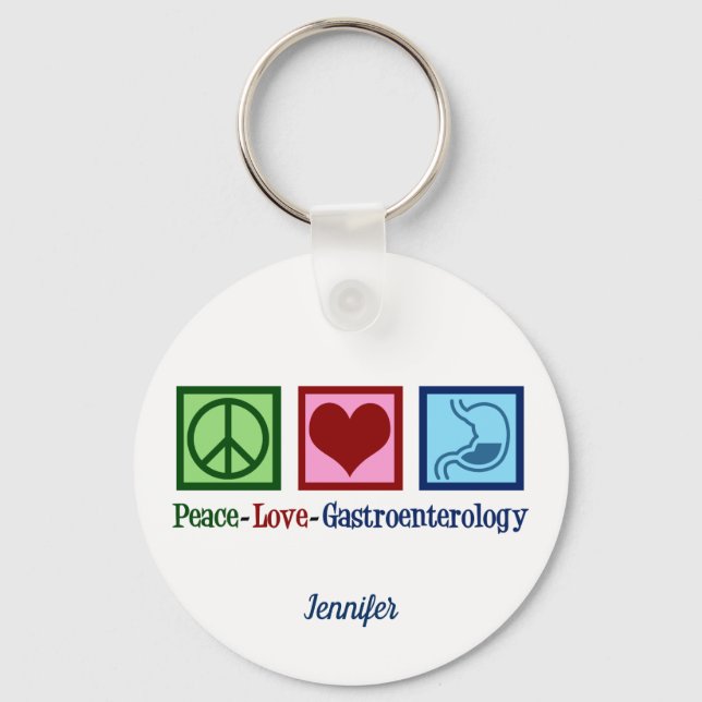 Porte-clés Peace Love Gastroentologie (Recto)