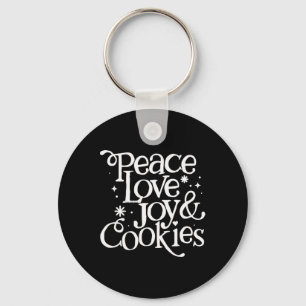 Porte-clés Peace Love Joy Et Cookies Noël