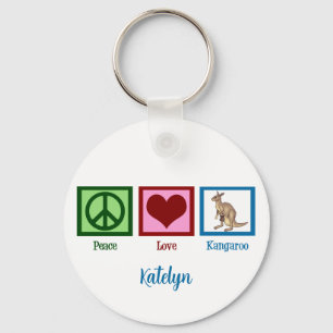 Porte-clés Peace Love Kangaroo