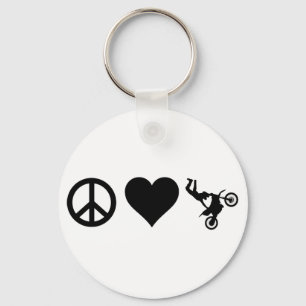 Porte-clés Peace Love Motocross