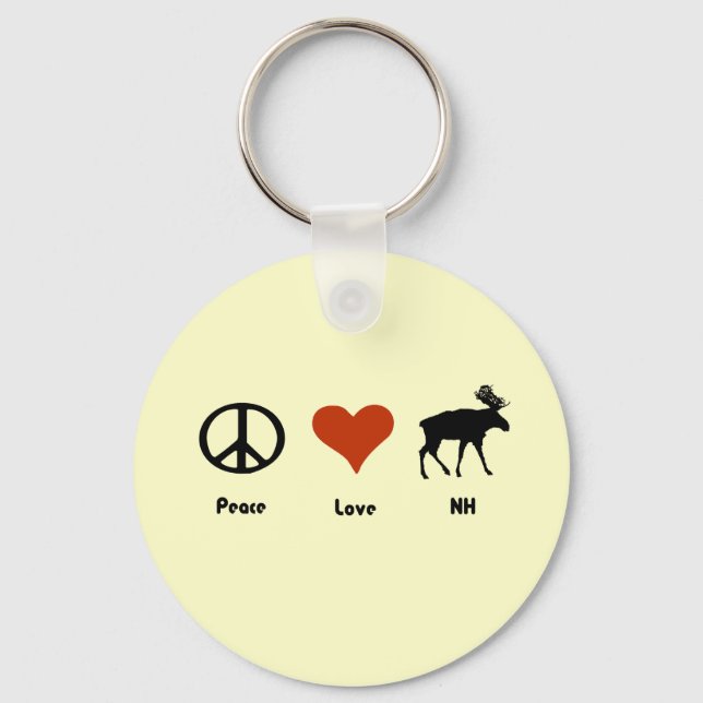 Porte-clés Peace Love New Hampshire (Recto)