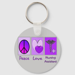 Porte-clés Peace Love Nursing Assistant