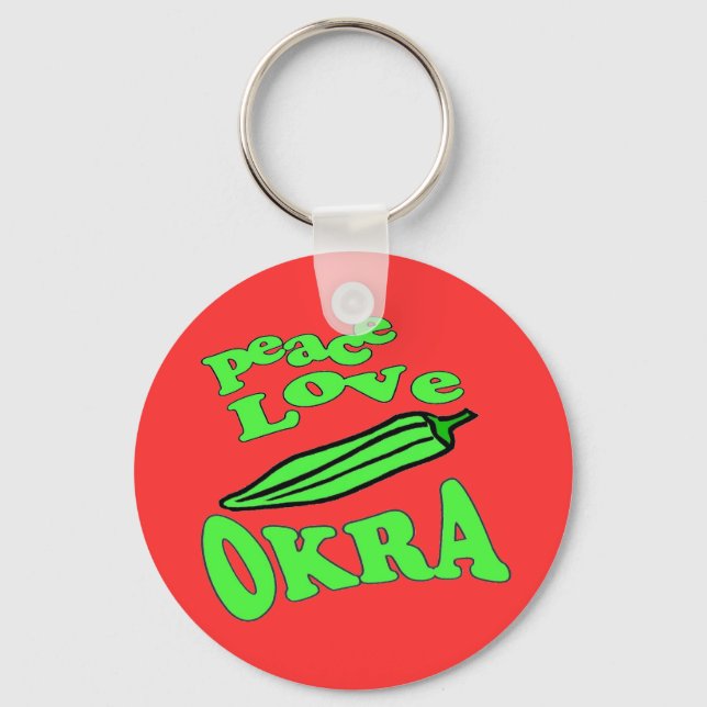 Porte-clés Peace Love Okra (Recto)