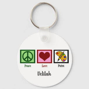Porte-clés Peace Love Paint