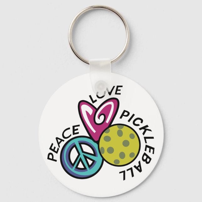 Porte-clés Peace Love Pickleball (Recto)