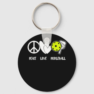 Porte-clés Peace Love Pickleball Funny Pickleball Paddle