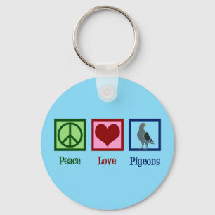 Porte-clés Peace Love Pigeons