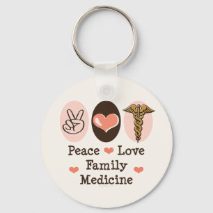 Porte-clés Peace Love Porte - clé en médecine familiale