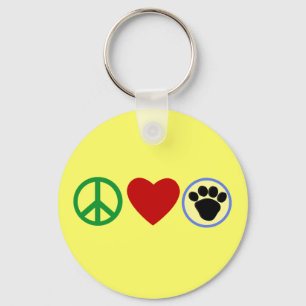 Porte-clés Peace Love Puppy Paws T-shirts, Cadeaux