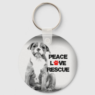 Porte-clés Peace Love Secourt Chien