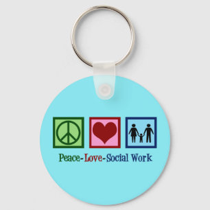 Porte-clés Peace Love Travail social