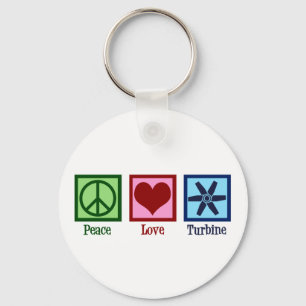 Porte-clés Peace Love Turbine Fan
