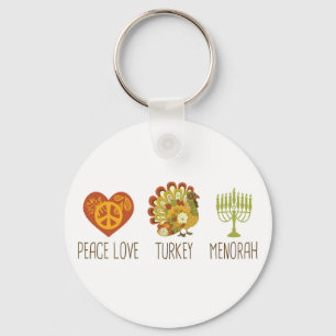 Porte-clés Peace Love Turkey Menorah