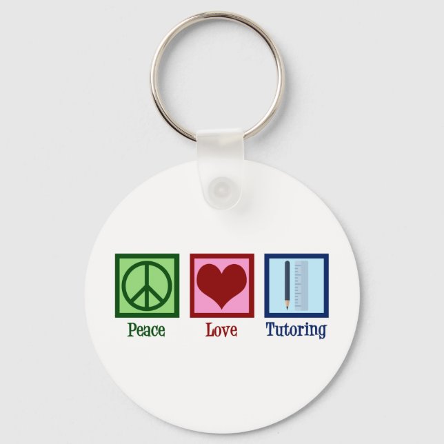 Porte-clés Peace Love Tutoring - Cute Tutor (Recto)