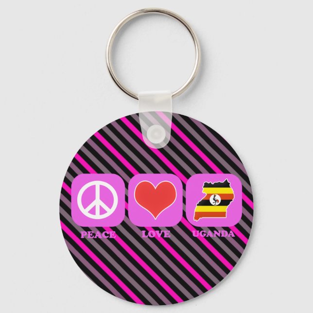 Porte-clés Peace Love Uganda (Recto)