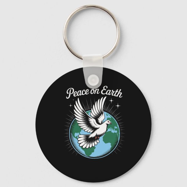 Porte-clés Peace On Earth Dove And Globe Faith Christmas Spir (Recto)