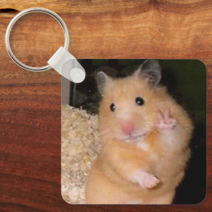 Porte-clés Peace + Scared Hamster Meme Double Sided Keychain