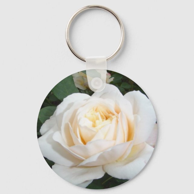 Porte-clés Pearl Rose blanche (Recto)