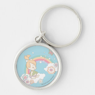 Porte-clés PEBBLES™ Rainbow and Flower Clouds