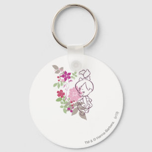 Porte-clés PEBBLES™ Un Cutie Dans Les Fleurs