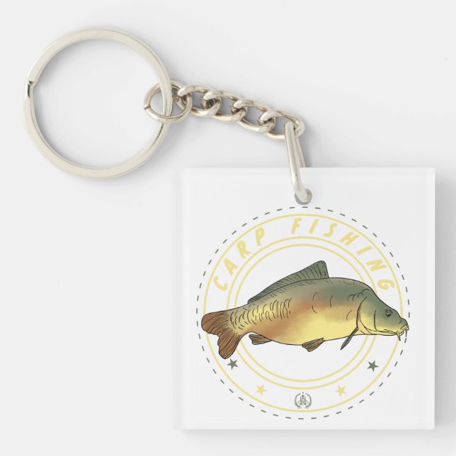 Porte-clés Pêche à la carpe pêcheur pêcheur pêcheur (Devant)