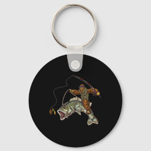 Porte-clés Pêche à la grosse bouche Byss Pêcheur Bigfoot 