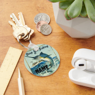 Porte-clés Pêche, ajouter un nom ou un porte - clé texte