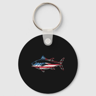 Porte-clés Pêche au thon Drapeau américain Géant Thon rouge P