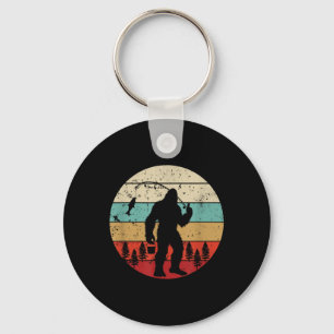 Porte-clés Pêche Bigfoot Drôle Pêcheur Rétro Sasquatch Papa