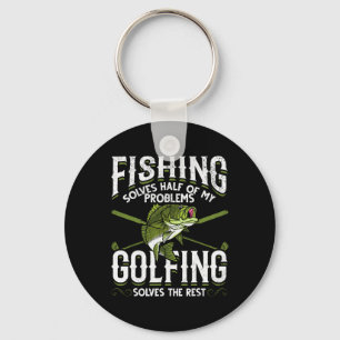 Porte-clés Pêche de golf de poisson drôle résout la moitié de