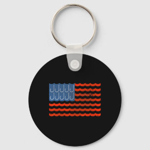 Porte-clés Pêche Drapeau Américain Pêche Patriotique 4 Juille